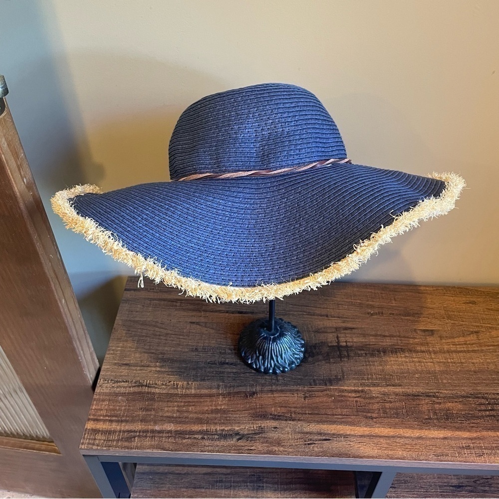 Sperry Top Sider Blue straw floppy hat - Picture 1 of 6